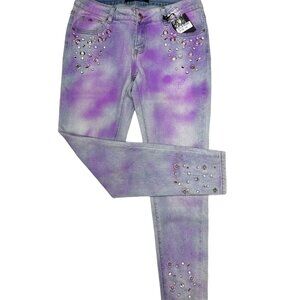 Reworked Sparkle Denim Pearl and Grommet Super Skinny Jean  (13)